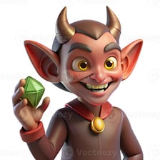 A playful mischievous character with a devilish expression.