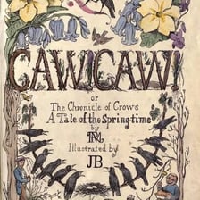 An educational illustration comparing sparrow cheeps with crow caws.