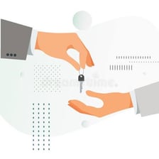 Illustration of one organization taking control of another.
