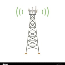 A cellular tower transmitting a wireless network signal.