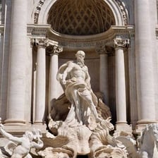 Classical statues representing ancient Roman gods.