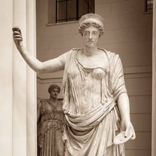 A statue or artistic depiction of the Roman goddess Juno.