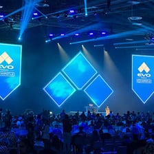 Players competing at an esports fighting-game tournament