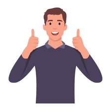 A person giving a thumbs-up to indicate agreement