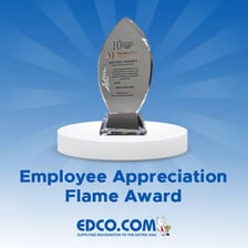 An employee receiving recognition for an accomplishment