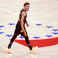 Trae Young playing basketball for the Atlanta Hawks