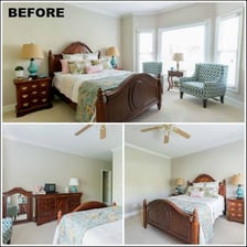 A before-and-after view of a room makeover.