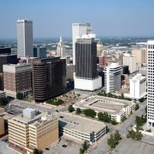 The Tulsa, Oklahoma, city skyline
