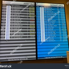 An airport arrivals display at Los Angeles International Airport