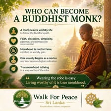 A monk sits in a simple, sparsely furnished setting.