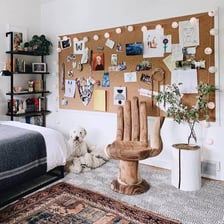 A furnished room rented by a tenant.