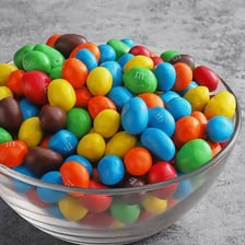 Colorful M&M’s candies in a bowl