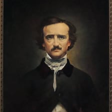 A portrait of American writer Edgar Allan Poe.