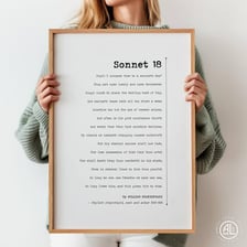 A manuscript page displaying the opening of Shakespeare’s Sonnet 18