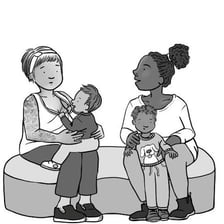 An educational illustration representing the gradual process of weaning