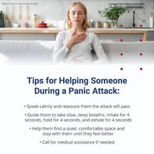 One person calmly reassures a friend who appears worried.