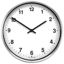 A clock in a quiet waiting room