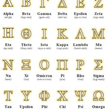 Educational Greek alphabet chart showing chi followed by psi.