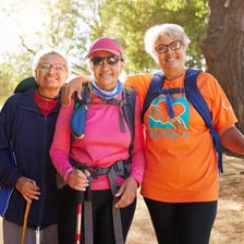 A healthy older adult enjoying an outdoor setting