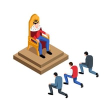 A symbolic illustration of someone taking a throne or position of power