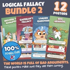 An educational illustration showing a flawed chain of reasoning