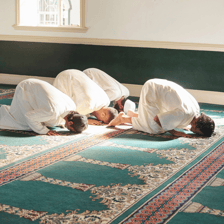 A Muslim worshipper performing salat prayer.