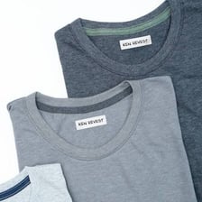 A wrinkle-resistant shirt labeled permanent press or no iron.