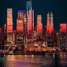 The New York City skyline with Manhattan buildings