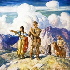 An illustration depicting the Lewis and Clark expedition.