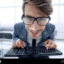 Person typing information into a computer