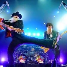 ZZ Top performing onstage