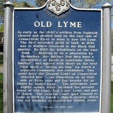 A town sign identifying Lyme, Connecticut.
