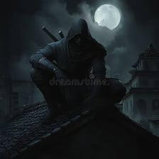 A person crouching and moving quietly through a dim setting.
