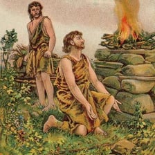 An artistic depiction of the biblical brothers Cain and Abel