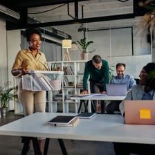 Employees working together in an office