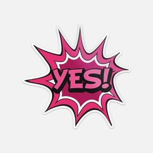 A comic-style speech bubble expressing emphatic agreement.