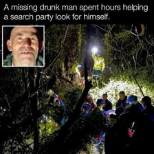 A group searching outdoors for a missing person