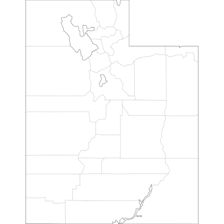 An outline map of the state of Utah.