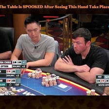 Poker players placing chips into the pot before being dealt cards