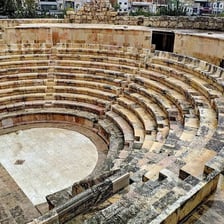 Ruins of an ancient Roman odeon theater.