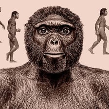 An educational reconstruction depicting an early humanlike ape