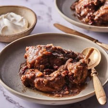 A bowl of German-style rabbit stew.