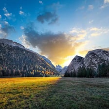 A striking, magnificent landscape viewed in bright light