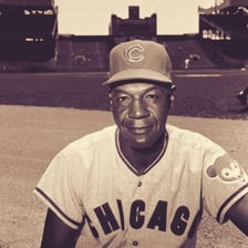 A portrait of baseball pioneer Buck O’Neil.