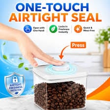 A food container being sealed to preserve freshness.
