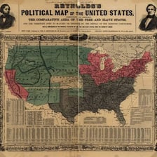 A historical map illustrating a region separating from a larger political union