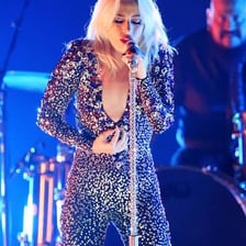 Lady Gaga performing on stage