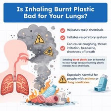 An illustration of fumes leaving a newly manufactured plastic object