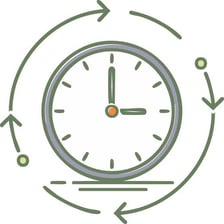 Illustration of a clock representing a long passage of time