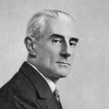 A portrait of French composer Maurice Ravel.